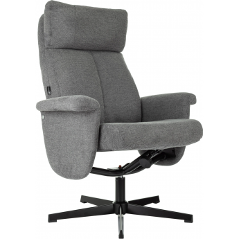 Кресло для дома БЮРОКРАТ _BARON с пуфом серый Кресло для дома БЮРОКРАТ _BARON с пуфом серый