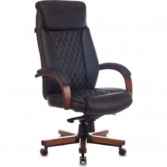 Кресло руководителя БЮРОКРАТ T-9924WALNUT черное, кожа Кресло руководителя БЮРОКРАТ T-9924WALNUT черное, кожа