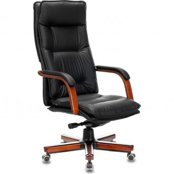 Кресло руководителя БЮРОКРАТ T-9927WALNUT черное, кожа Кресло руководителя БЮРОКРАТ T-9927WALNUT черное, кожа