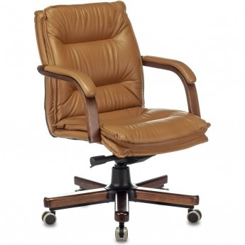 Кресло руководителя БЮРОКРАТ T-9927WALNUT-LOW горчичное, кожа Кресло руководителя БЮРОКРАТ T-9927WALNUT-LOW горчичное, кожа