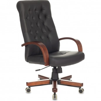 Кресло руководителя БЮРОКРАТ T-9928WALNUT/ECO черное, экокожа Кресло руководителя БЮРОКРАТ T-9928WALNUT/ECO черное, экокожа