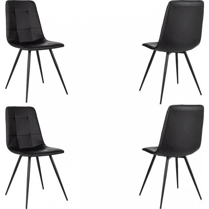 Стул для дома БЮРОКРАТ CH-K1_4 комплект 4шт экокожа черный CH-K1_1/BLACK-PU_4